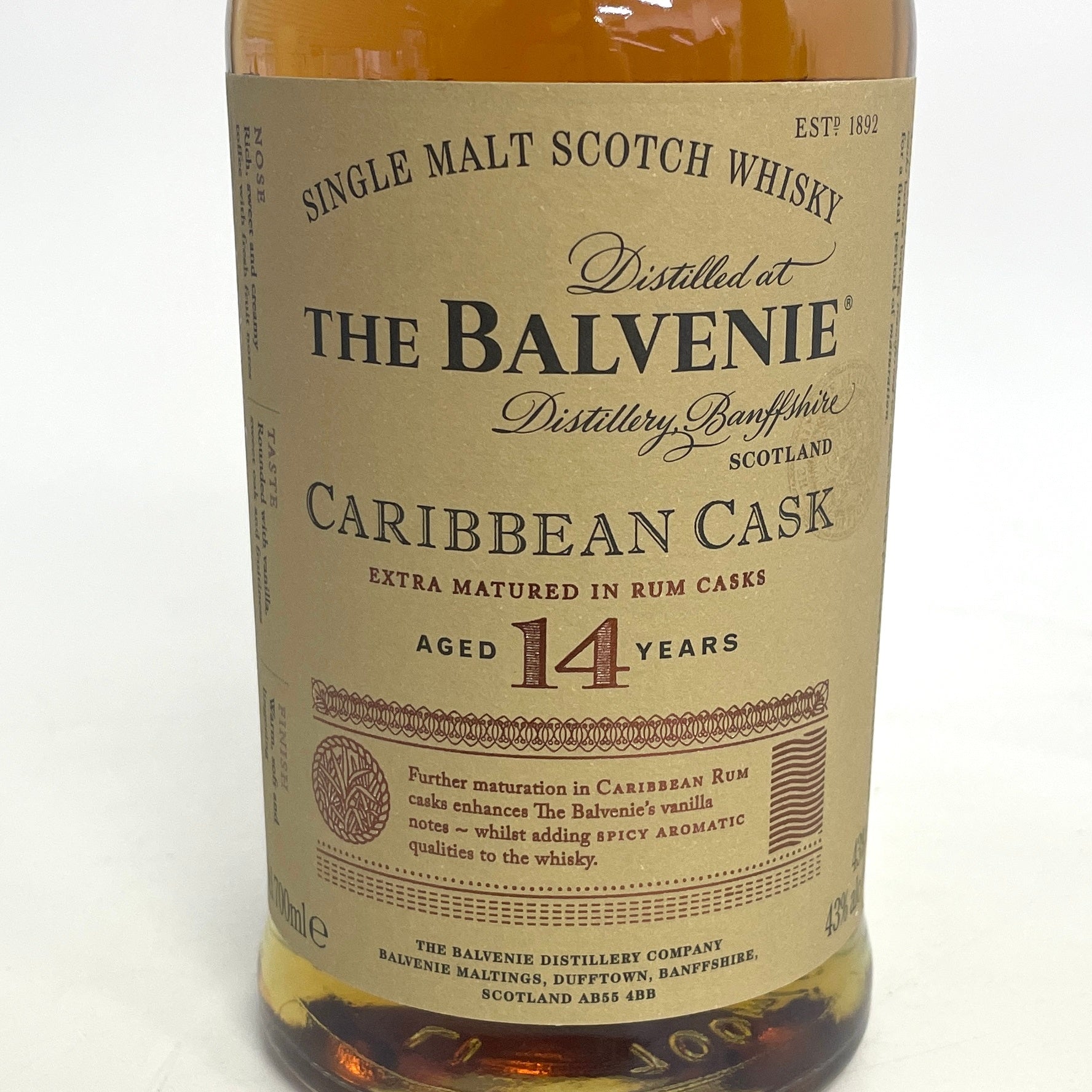 バルヴェニー 14年 カリビアンカスク BALVENIE 14 YEARS CARIBBEAN CASK